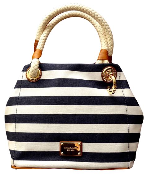 michael kors marina md grab bag navy white striped canvas|Michael Kors .